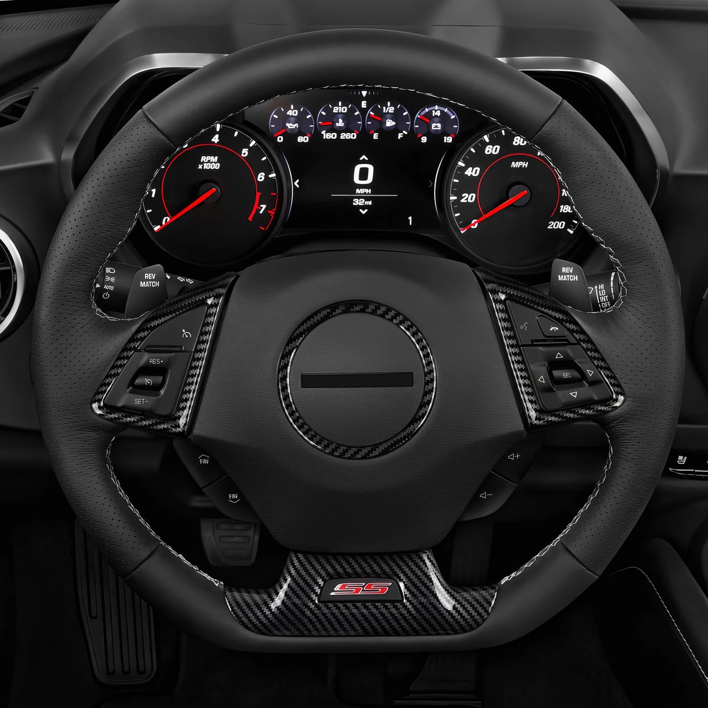 Autocollant de garniture intérieure en fibre de carbone ABS pour Camaro 2016-2024