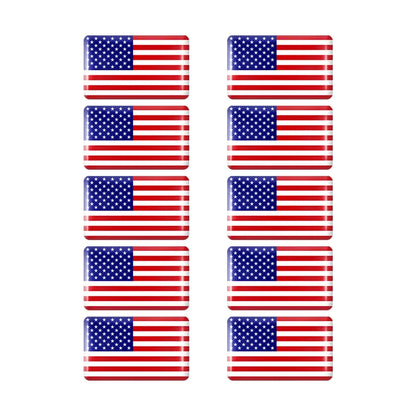 10pcs Epoxy Flag Badge Decals UAE, NL, RU, BR, IT, TH