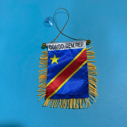 Congo Car Window Flag 8x12cm Double-Sided Polyester
