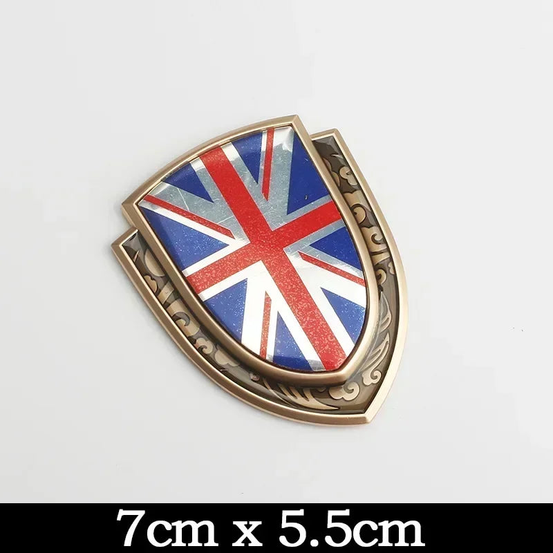 3D Metal Flag Emblem Badge Decal for BMW Audi Toyota UK Gold – Car Accessories | MotorWorld Marketplace