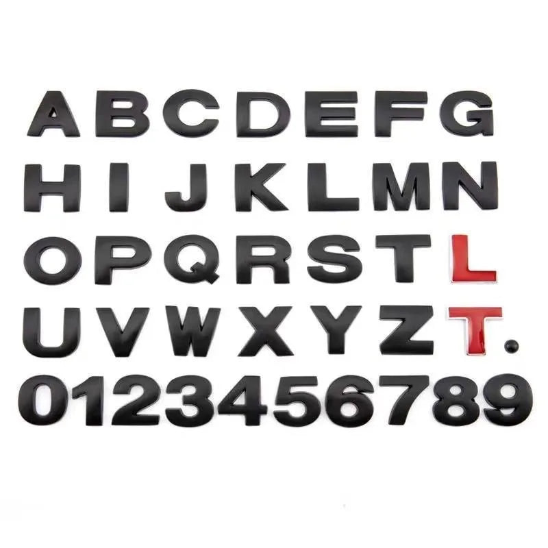 3D Metal Car Letter & Number Emblems – Custom Rear Badge Matte Black – Car Accessories | MotorWorld Marketplace