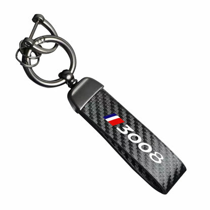 Carbon Fiber Keychain for Peugeot 2008/3008/4007/5008
