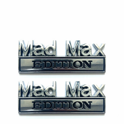MAD MAX EDITION Metal Car Logo Emblem – Pro Grade Decal silver black 2pc – Car Accessories | MotorWorld Marketplace