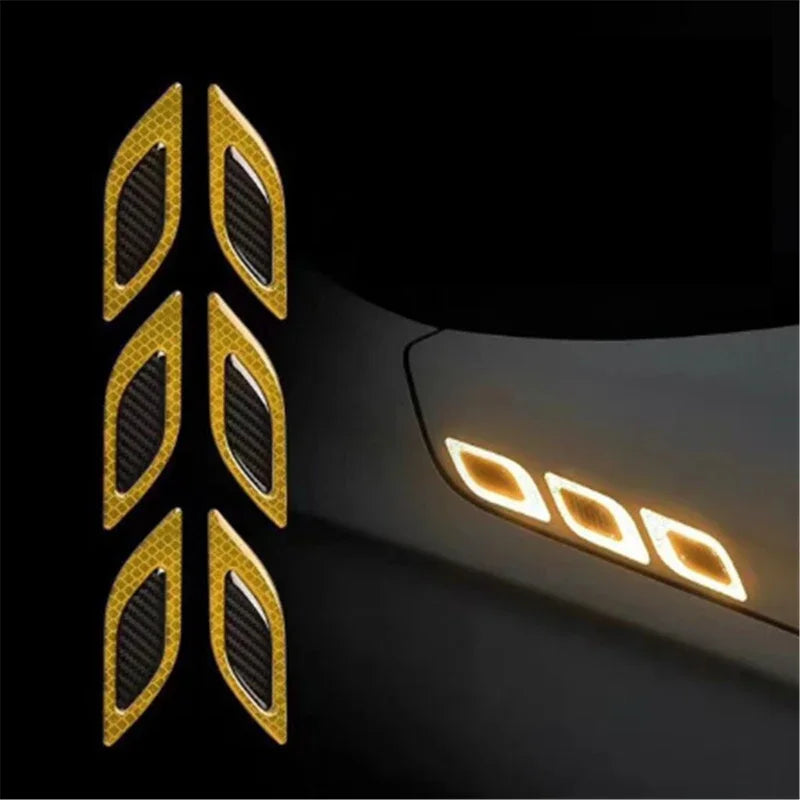 6pcs Reflective Car Stickers Anti-Scratch Safety Set YELLOW – Car Accessories | MotorWorld Marketplace