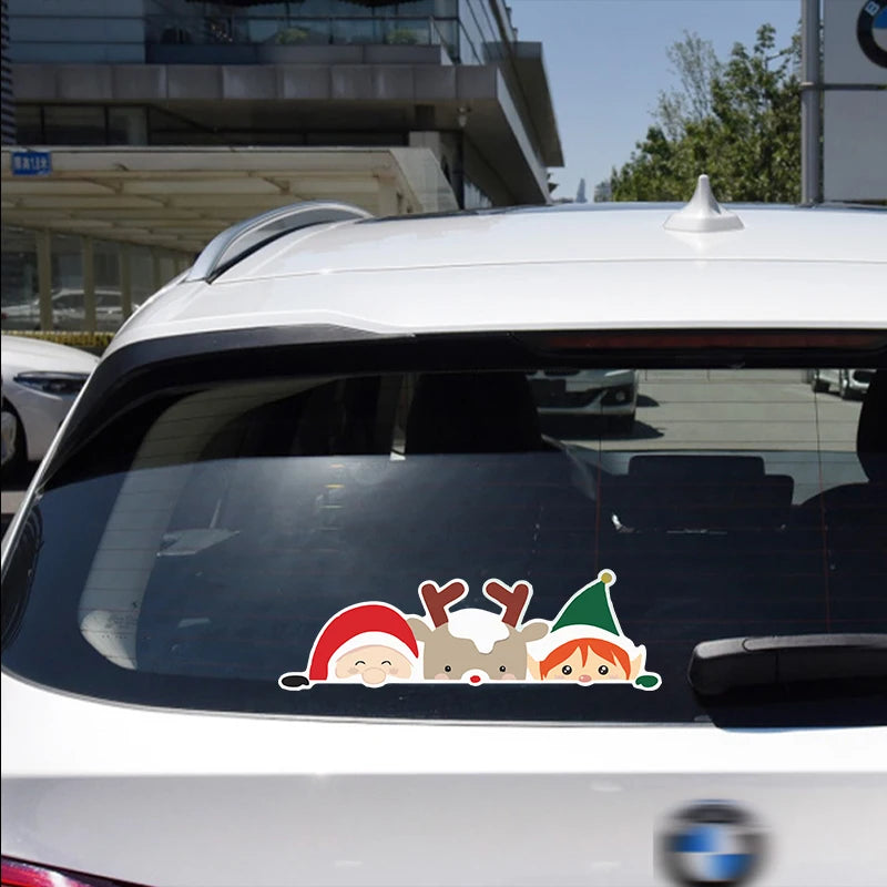 Christmas Santa Claus Waterproof Reflective Car Sticker Decal