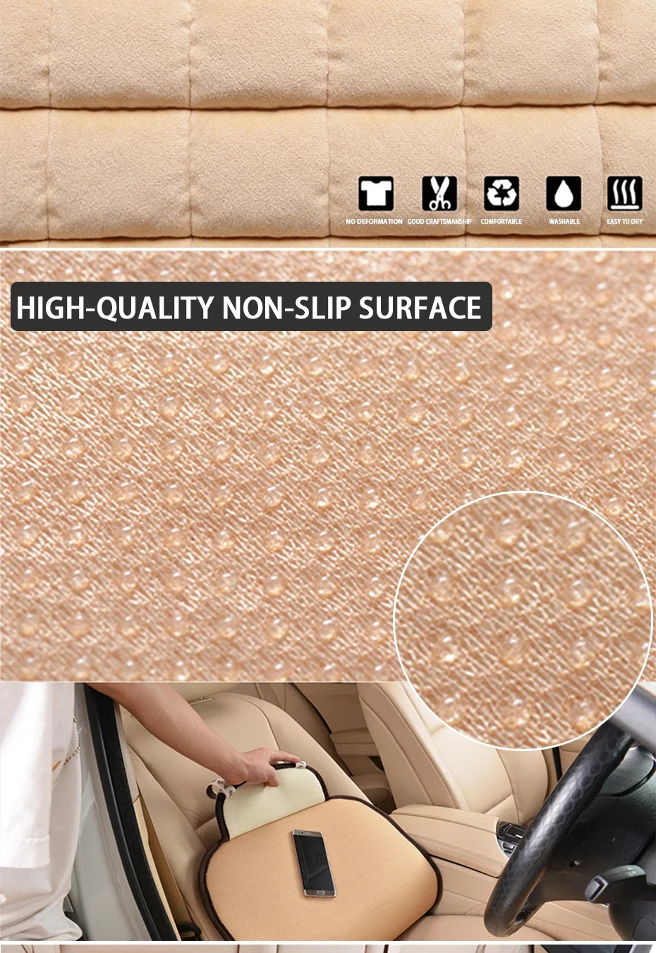 Soft Plush Car Seat Cover Universal Anti-Slip for SUV/Sedan