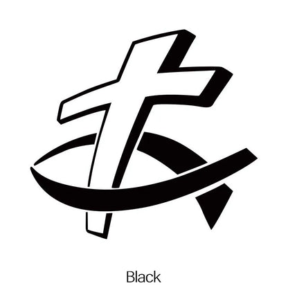 Christian Fish Cross Car Sticker – Waterproof Auto Decal