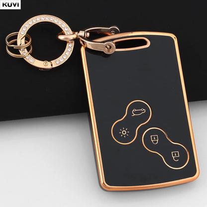 Golden TPU Smart Key Case for Renault Clio/Megane/Koleos