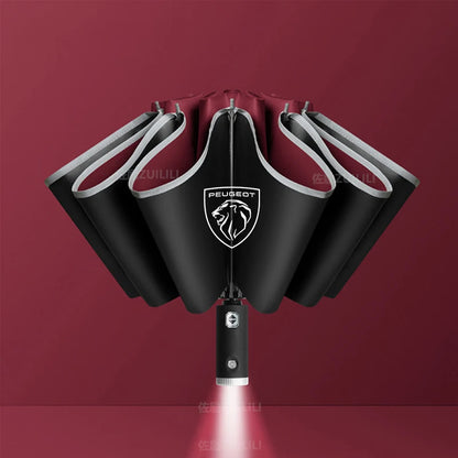 Peugeot Auto Folding Windproof Rain Umbrella