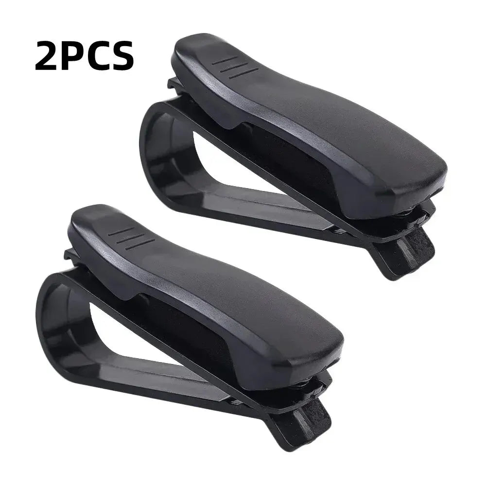 2PCS Universal Car Sun Visor Glasses & Card Clip Holder Set