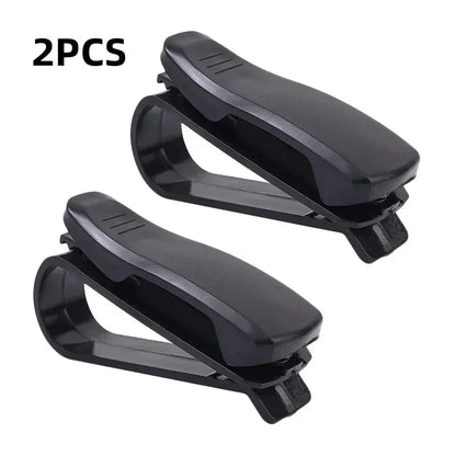 2PCS Universal Car Sun Visor Glasses & Card Clip Holder Set