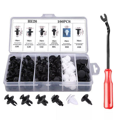 Kit de clips de fixation pour voiture | Goupilles de retenue à poussoir mixtes pour pare-chocs, portières et garnitures