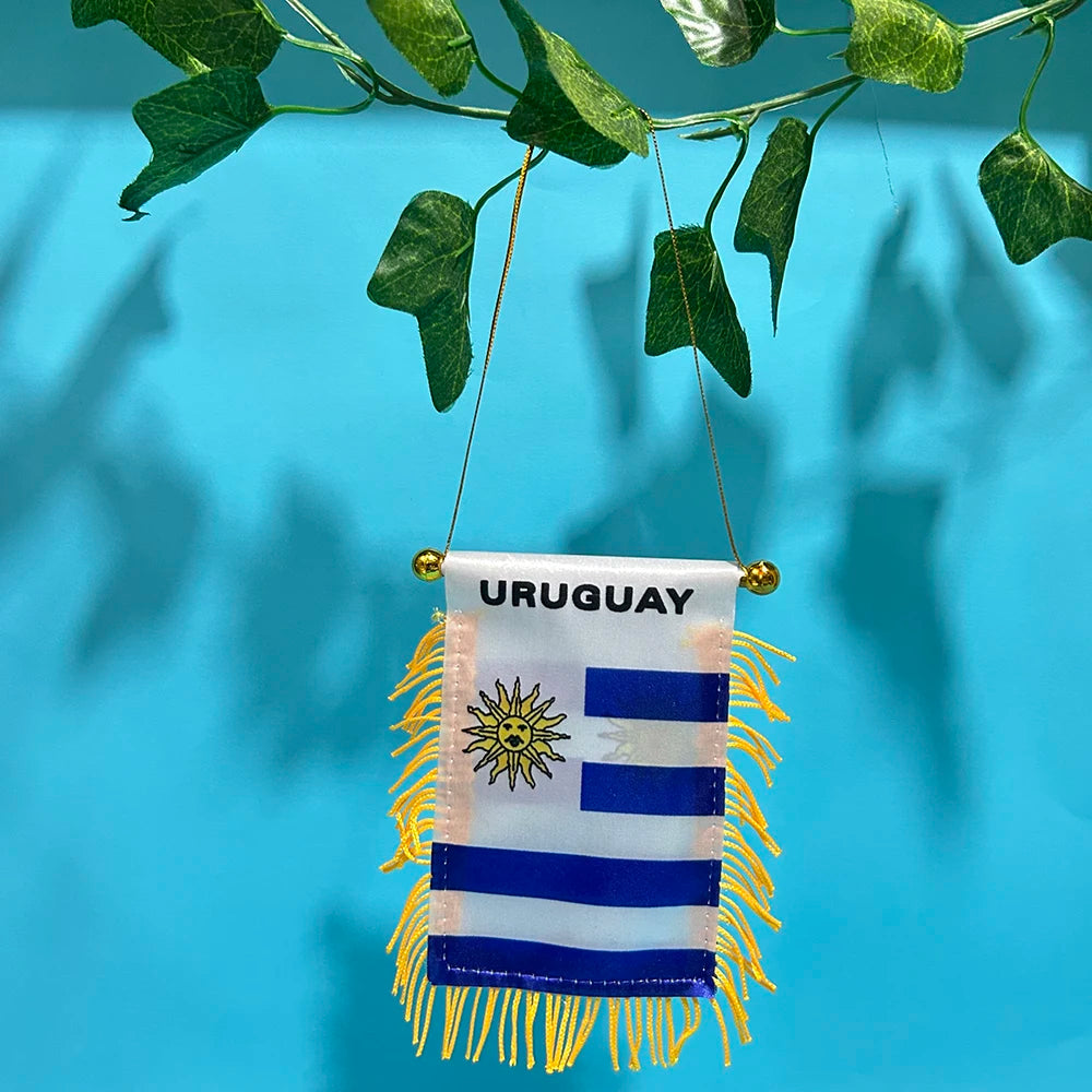 FLAG Uruguay Car Window Pennant 8x12cm Double-Sided
