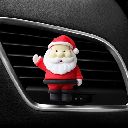 3D Christmas Car Air Vent Aroma Clip – Santa & Elk Resin Decor
