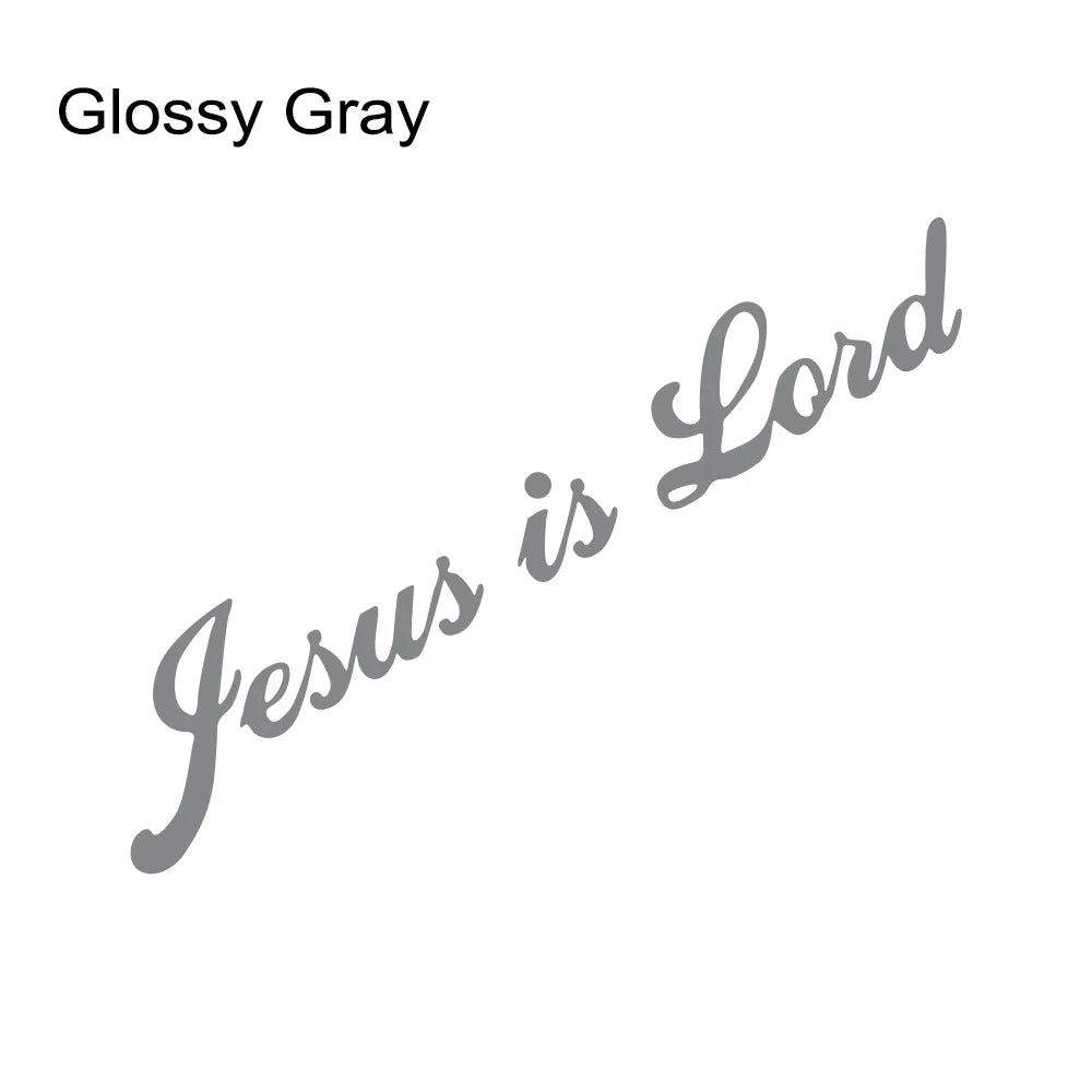 Jesus is Lord Vinyl Decal – Christian Auto & Laptop Sticker Glossy Gray – Car Accessories | MotorWorld Marketplace