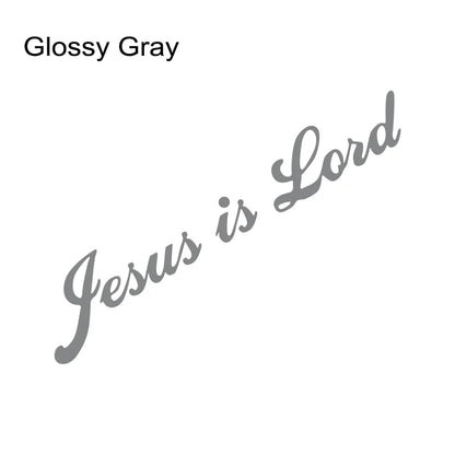 Jesus is Lord Vinyl Decal – Christian Auto & Laptop Sticker Glossy Gray – Car Accessories | MotorWorld Marketplace