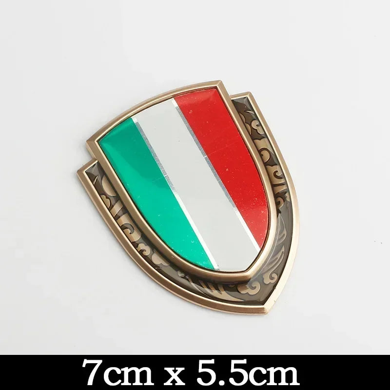 3D Metal Flag Emblem Badge Decal for BMW Audi Toyota Italy Gold – Car Accessories | MotorWorld Marketplace
