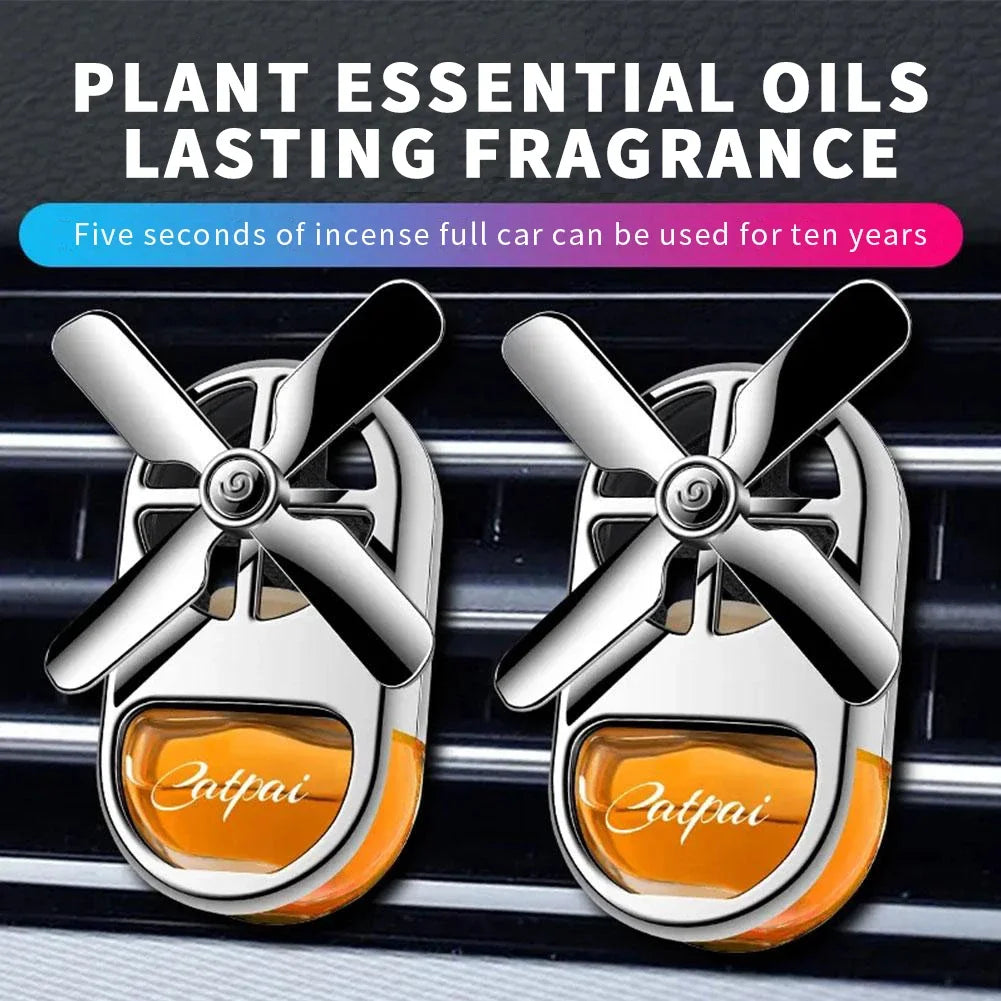 Désodorisant pour voiture à hélice rotative - Clip d'aromathérapie au parfum océanique