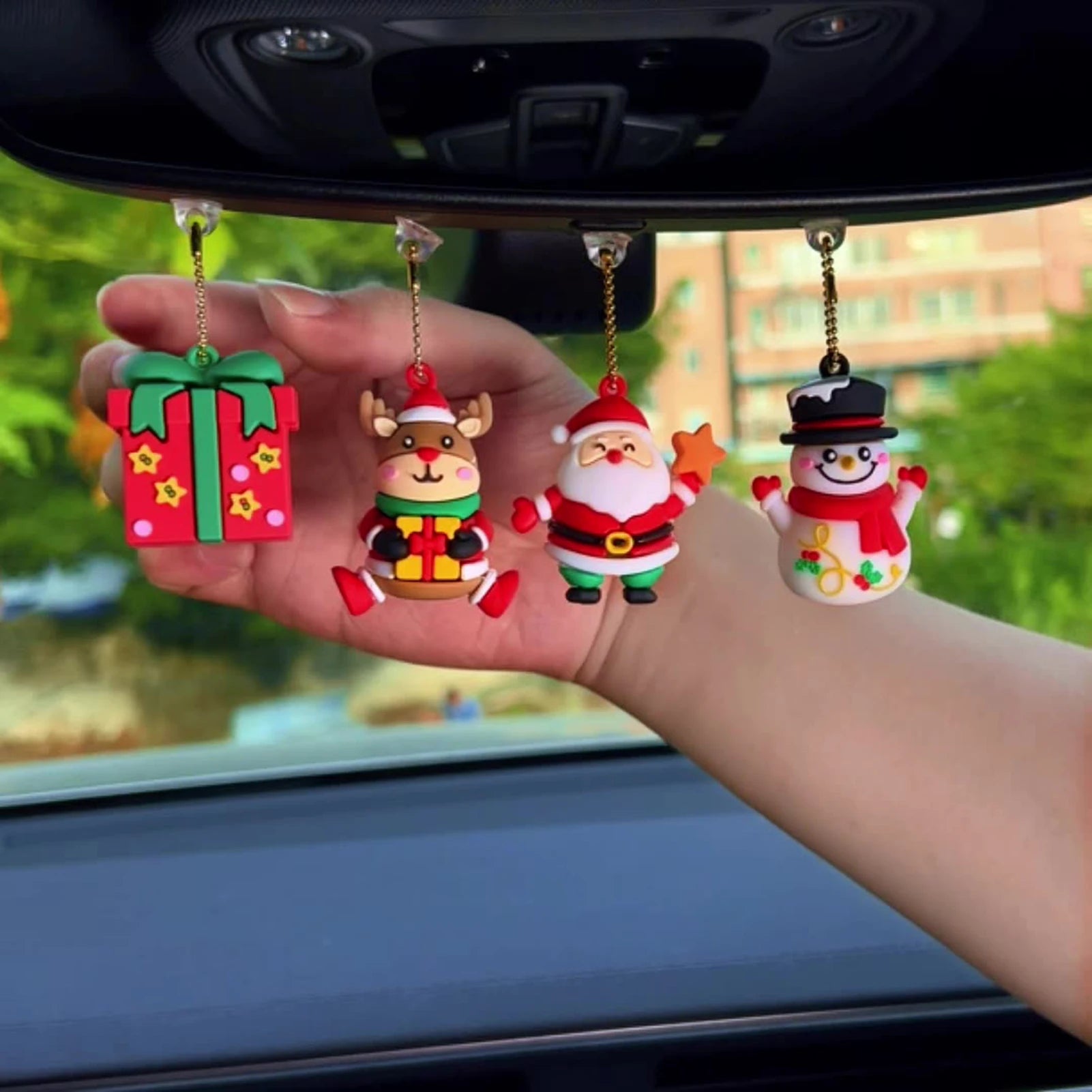 3/5Pcs Xmas Car Mirror Ornaments Set – Santa & Reindeer Decor – Car Accessories | MotorWorld Marketplace