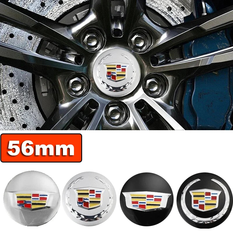 (NOT SOLD TO USA) 4pcs 56mm Cadillac Wheel Center Hub Badges – Pro Fit – Car Accessories | MotorWorld Marketplace