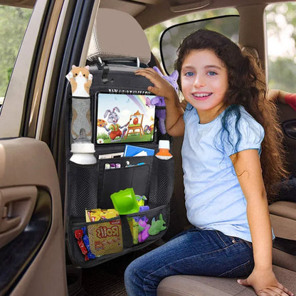 Organizador para asiento trasero de coche con soporte para tableta y bolsillos de almacenamiento