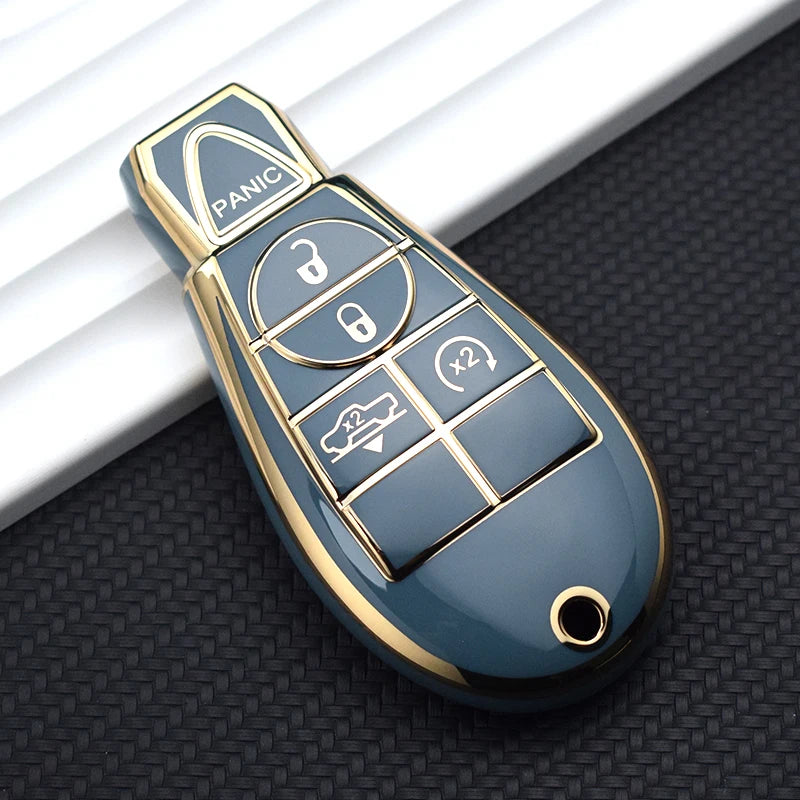 TPU 5-Button Key Cover for Chrysler Dodge Jeep Fiat—Durable