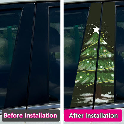 Christmas Tree B-Pillar Decal | Scratch Cover, Waterproof