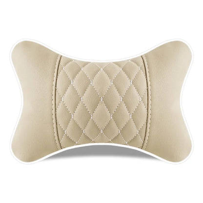 Premium Cowhide Car Neck Pillow – Universal, Soft, Breathable P09 beige – Car Accessories | MotorWorld Marketplace