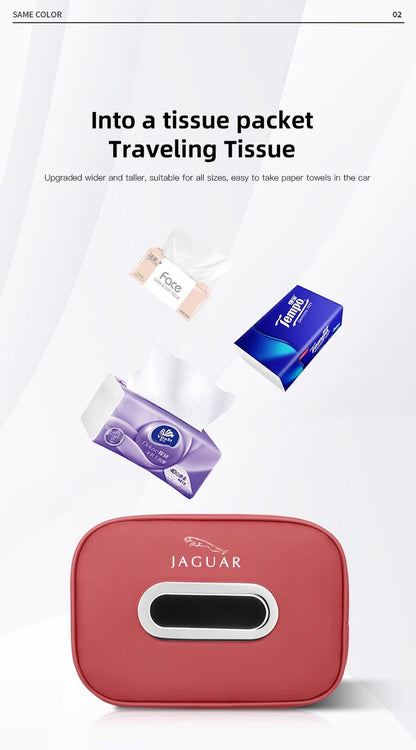 Premium Leather Tissue Holder for Jaguar