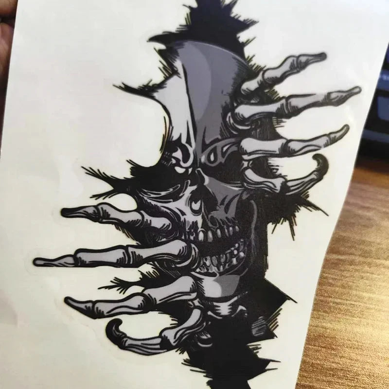 Horror Skull Cracked Car Sticker – Pro Halloween Decal – Car Accessories | MotorWorld Marketplace