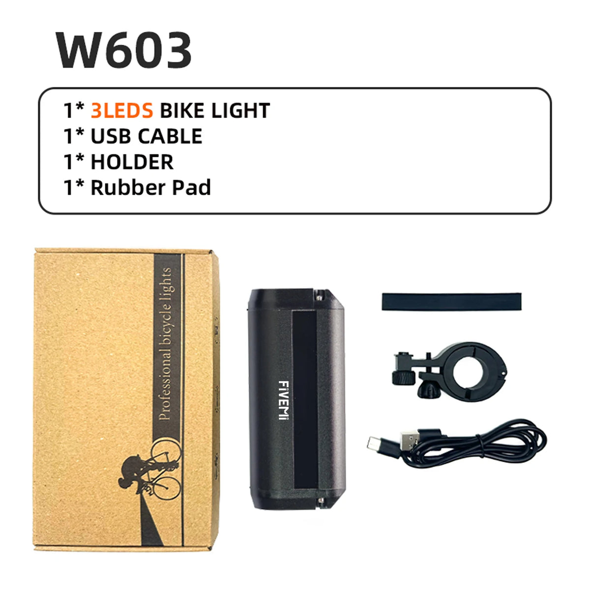 Fivemi 10000mAh Bike Light & Power Bank, USB, Pro Cycling 3LEDS 2000mAh – Car Accessories | MotorWorld Marketplace