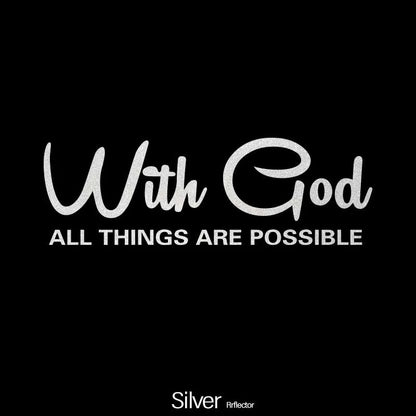 WITH GOD ALL THINGS Car Decal – Christian Auto Sticker