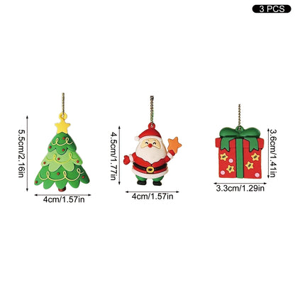 3/5Pcs Xmas Car Mirror Ornaments Set – Santa & Reindeer Decor 3pcs 1 – Car Accessories | MotorWorld Marketplace
