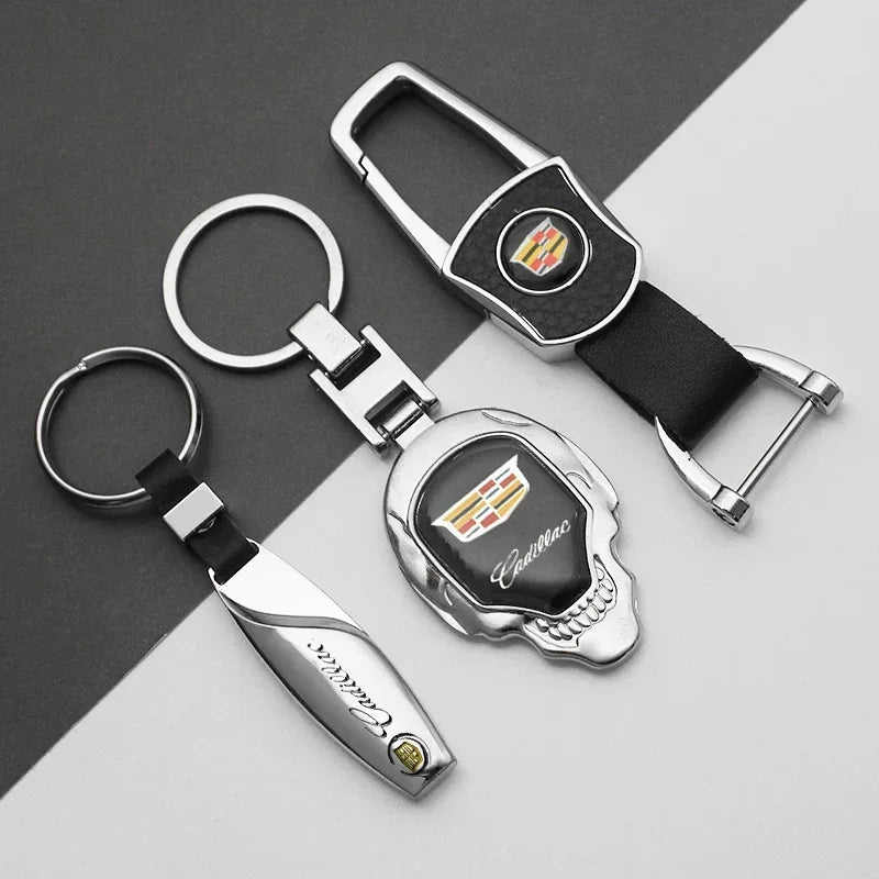 (NOT SOLD TO USA) 3D Metal+Leather Key Chain for Cadillac CTS XT5 Escalade – Car Accessories | MotorWorld Marketplace