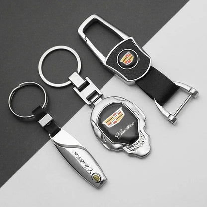 (NOT SOLD TO USA) 3D Metal+Leather Key Chain for Cadillac CTS XT5 Escalade – Car Accessories | MotorWorld Marketplace