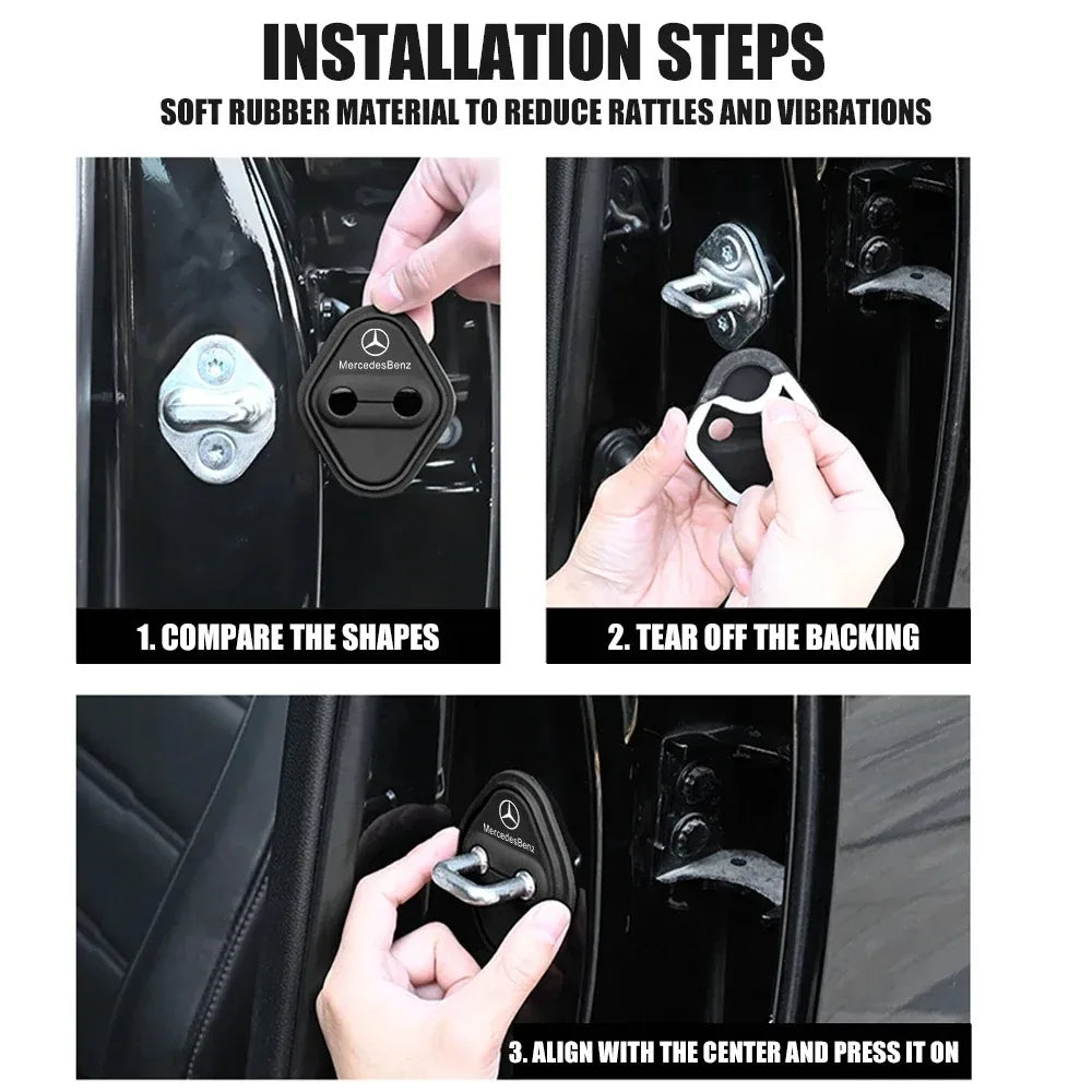 2/4pcs Silicone Door Lock Cover for Mercedes-Benz