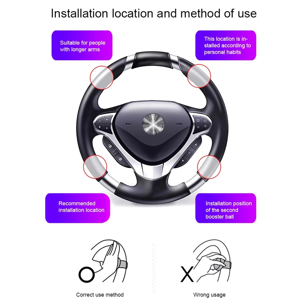 Universal 360° Steering Wheel Spinner Knob – Pro Steering Control