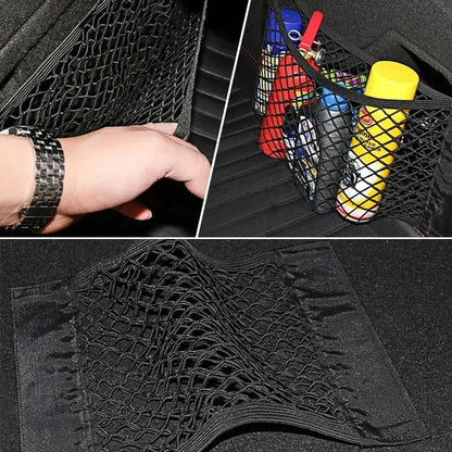 Filet de rangement universel à double maille pour coffre de voiture et filet coupe-feu