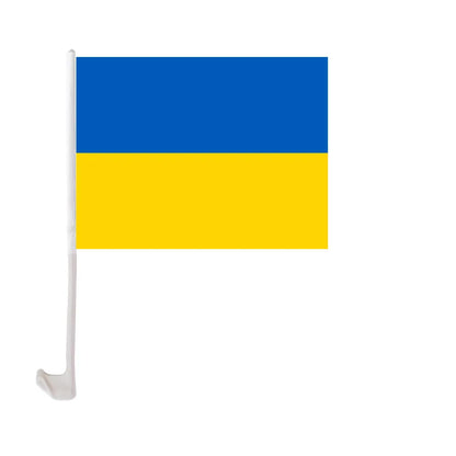 12x18" Ukrainian Car Flag w/ Durable Flagpole