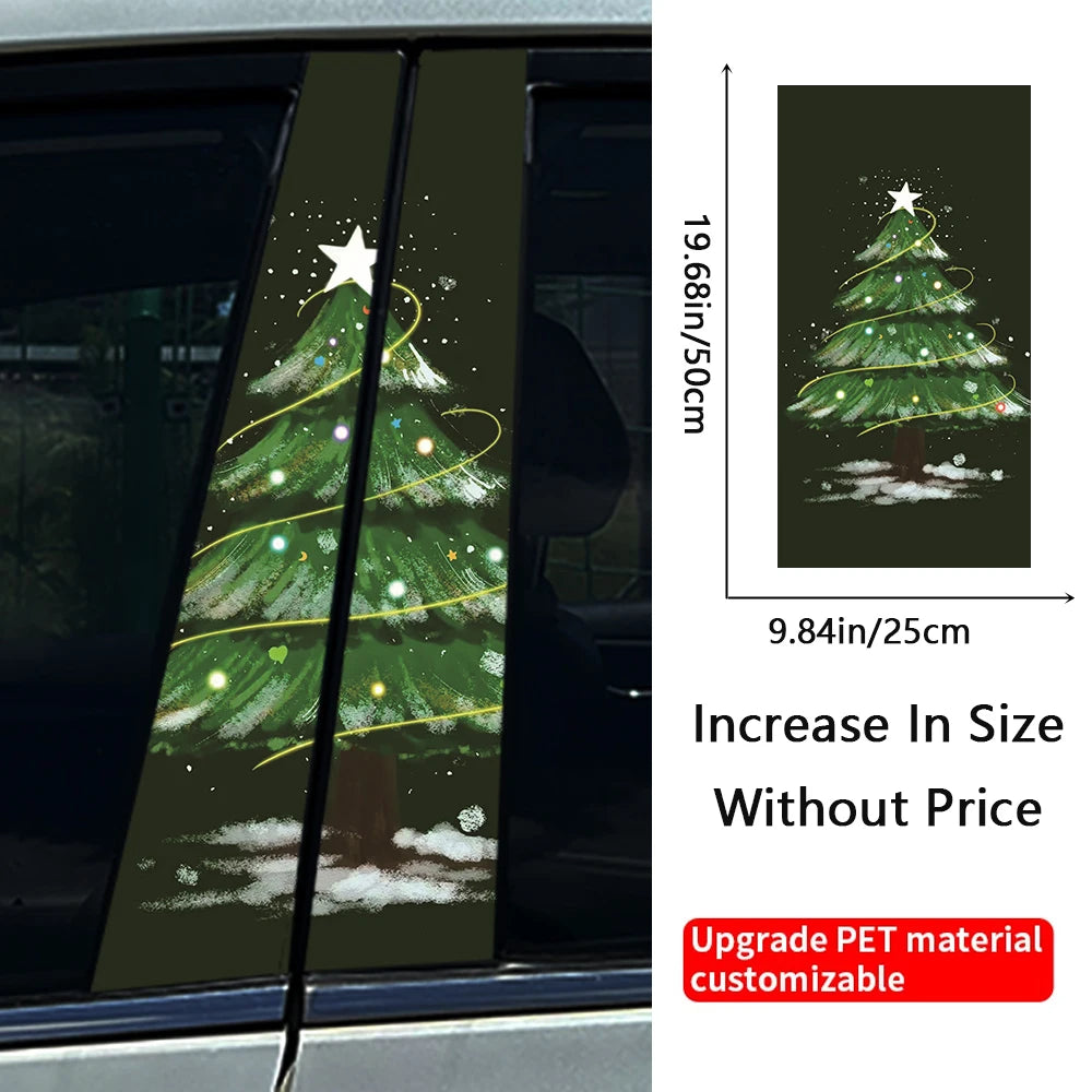 Christmas Tree B-Pillar Decal | Scratch Cover, Waterproof