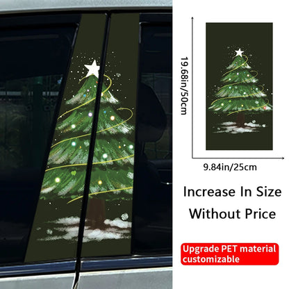 Christmas Tree B-Pillar Decal | Scratch Cover, Waterproof