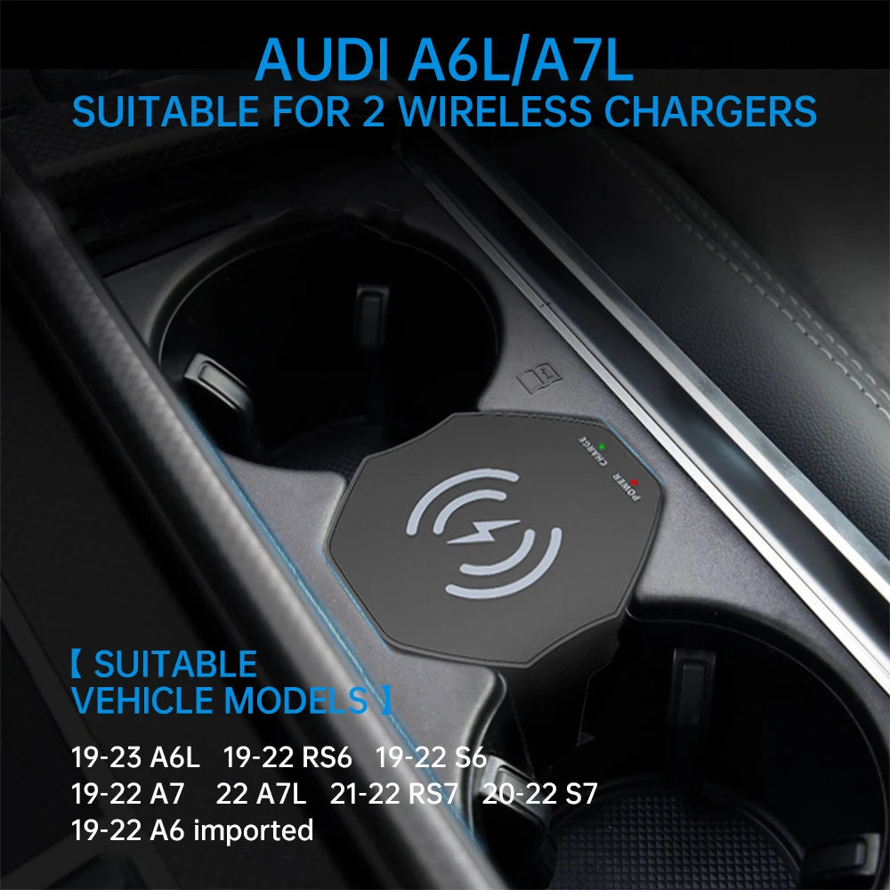 15W Fast Wireless Charger Pad for Audi A6/A7/S6/S7