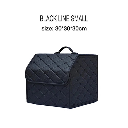 Boîte de rangement pour coffre de voiture en cuir de qualité supérieure, grande capacité