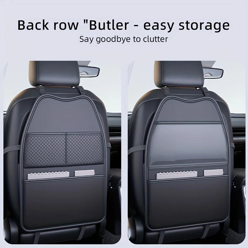 Premium Leather Car Seat Back Protector with Organizer – Car Accessories | MotorWorld Marketplace