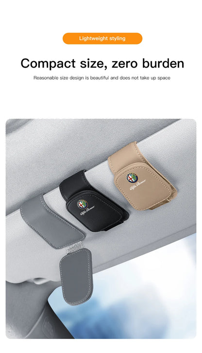 Premium Leather Sun Visor Glasses Clip for Alfa Romeo GT
