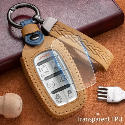 Funda de cuero premium para llavero de Chrysler Voyager/Pacifica