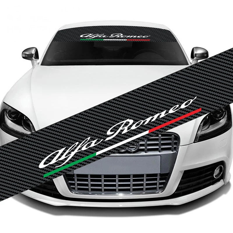 Carbon Fibre Alfa Romeo Windshield Decal - Fits Giulia, Stelvio – Car Accessories | MotorWorld Marketplace