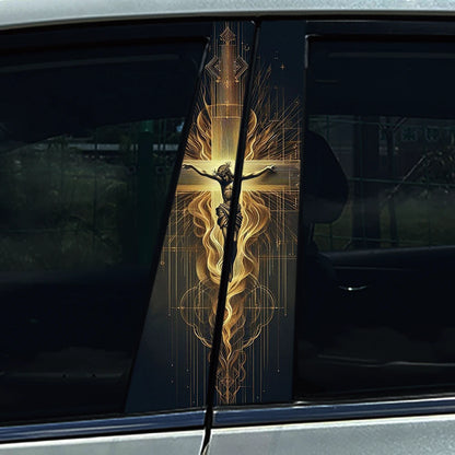 God Prayer Jesus Cross B-Pillar Sticker Waterproof Decal