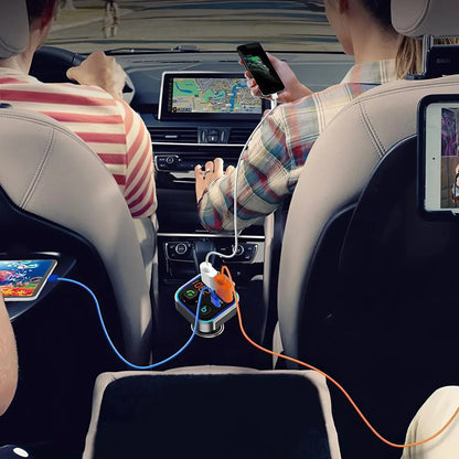 Transmetteur FM Bluetooth 5.0 - Chargeur rapide double USB, kit mains libres pour voiture