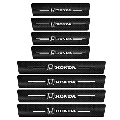 4Pcs Carbon Fiber Door Sill Protectors for Honda Models